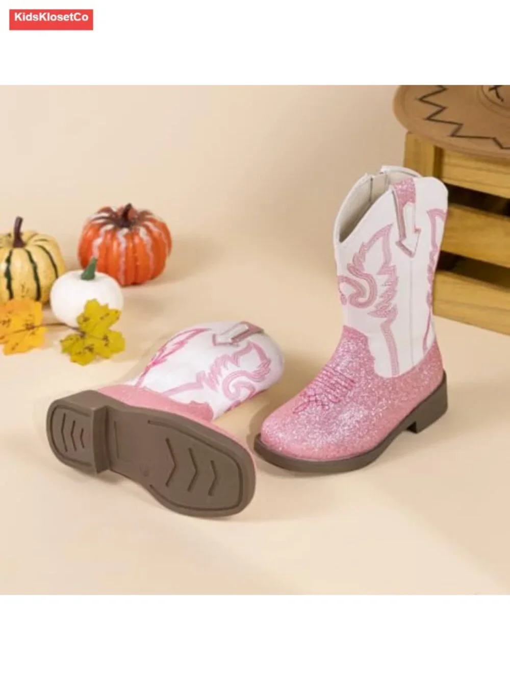 Toddler Cowboy Boots Mid Calf Sparkly Boots Classic Western Boots Kids Riding